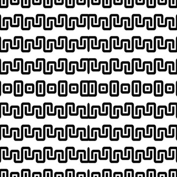 Seamless pattern with black zigzag lines
