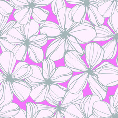Poster - Seamless floral graphic pattern. Hand-drawn. Vector botanical illustration