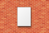 Fototapeta Tematy - Blank poster on a red brick wall