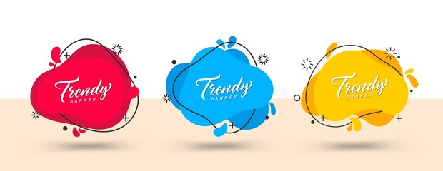Poster - Trendy set of abstract banners. Vector bright template banners. Template ready for use in web or print design.