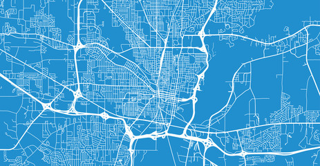 Urban vector city map of Jackson, USA. Mississippi state capital