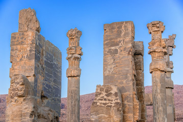 Sticker - Remains of Gate of All Nations in ruins of Persepolis ancient city in Fars Province, Iran