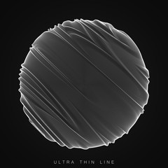 Poster - vector abstract ultra thin line sphere. fluid dynamic distorted spheres. futuristic fractal noise il