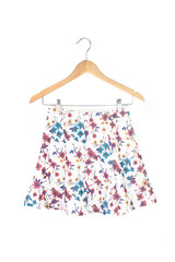 Wall Mural - flared mini skirt with floral pattern isolated on white