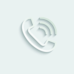 Poster - paper call icon. line style icon. black vector symbol of telephone receiver