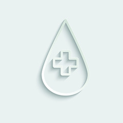 Poster - paper blood icon vector sign
