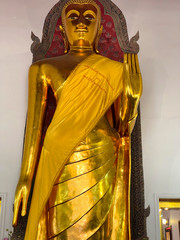 Buddha gold statue. Wat Pho, Bangkok, Thailand