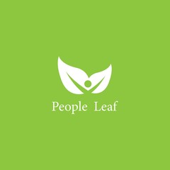 Canvas Print - People leaf vector template icon design