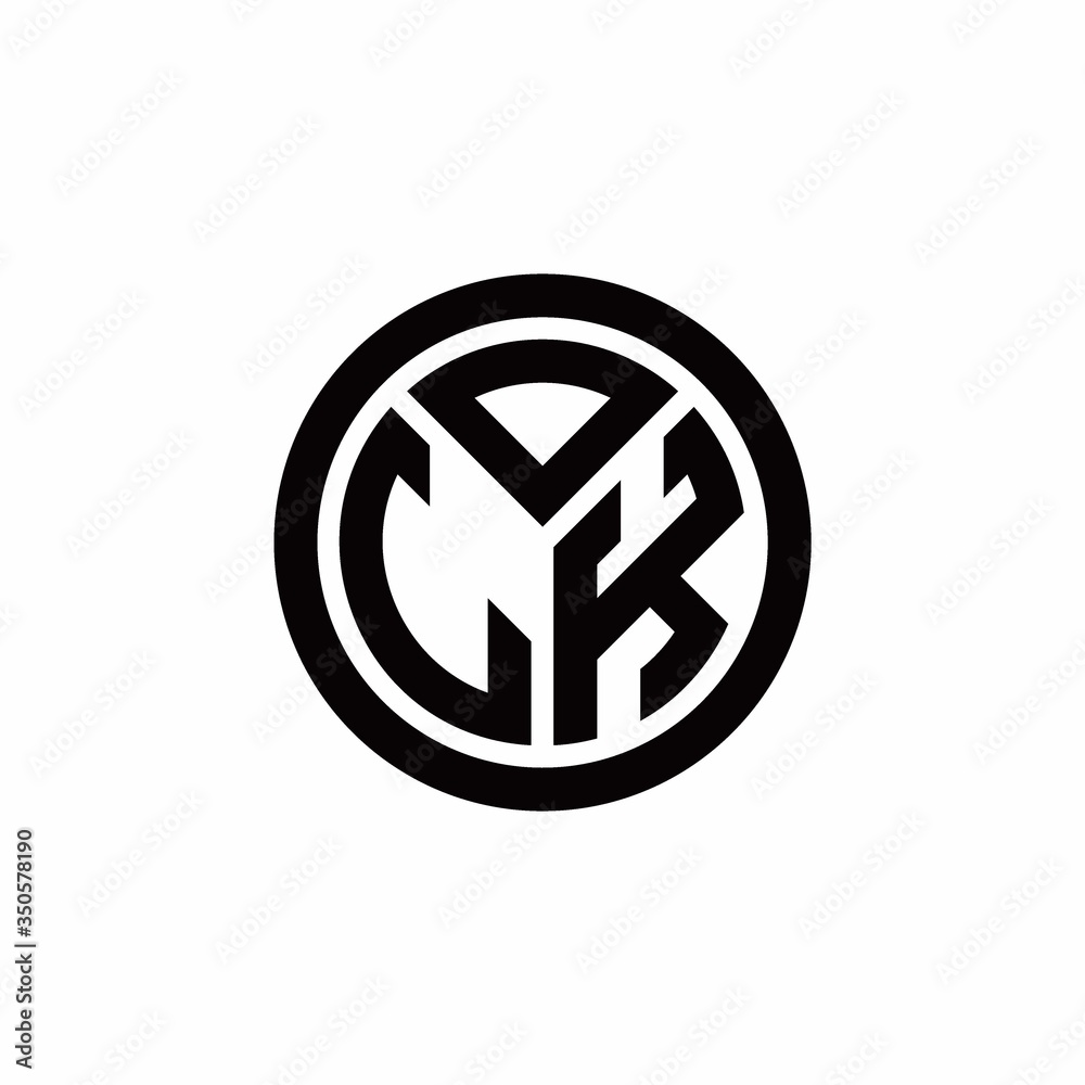 LK monogram logo with circle outline design template Stock Vector ...