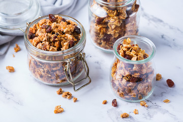 Wall Mural - Homemade granola muesli on a kitchen table