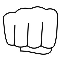 Canvas Print - Hand fist icon. Outline hand fist vector icon for web design isolated on white background