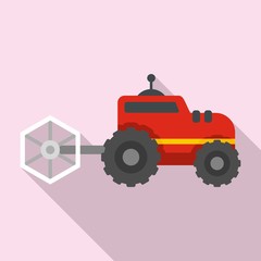 Poster - Farm tractor icon. Flat illustration of farm tractor vector icon for web design