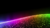 Fototapeta Tęcza - illumination Wave Neon particle glitter 3D illustration abstract background.