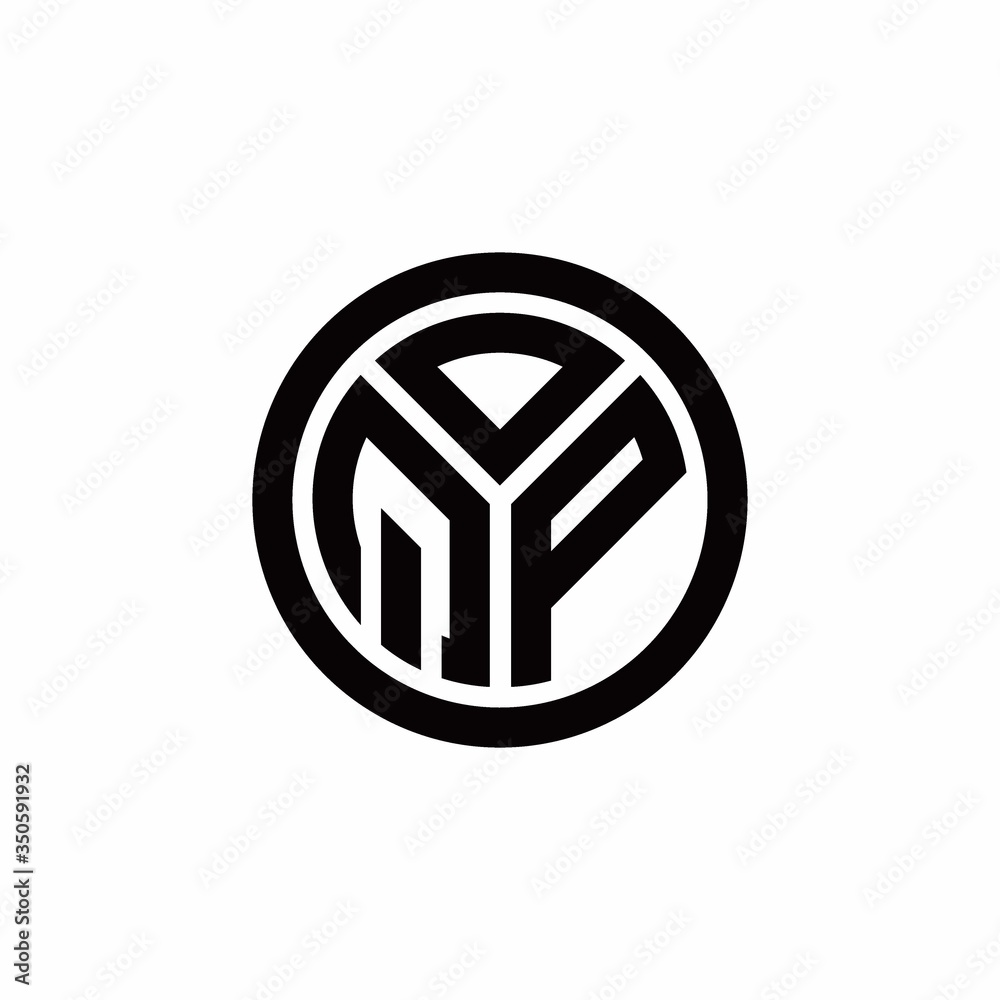 QP monogram logo with circle outline design template Stock Vector ...