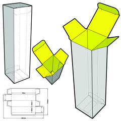 Wall Mural - Simple Packaging Box (Internal measurement 4x4+16cm) and Die-cut Pattern. The .eps file is full scale and fully functional. Prepared for real cardboard production.