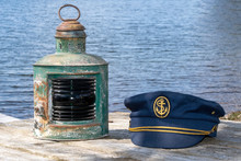 Vintage Navigation Light Green Port Side And A Navigation Cap