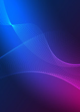 Ultraviolet Abstract Futuristic Background. Neon Wave Equalizers, Neon Glow.