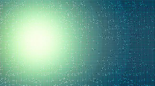 Green Light Circuit Microchip on Technology Background,Hi-tech Digital and security Concept design,Free Space For text in put,Vector illustration.