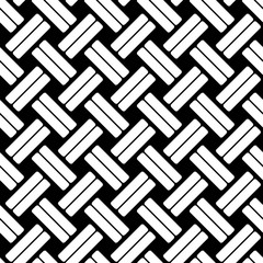 Poster - weave seamless pattern. woven stripes lattice. black and white weaving texture. simple diagonal wick