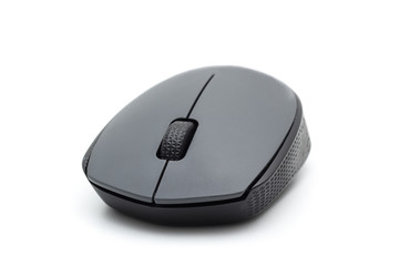 Wireless computer mouse on white.