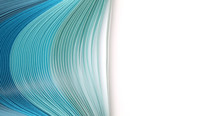 Abstract Blue And Turquoise Color Strip Wave Paper Horizontal Background.