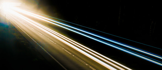 lights of cars with night