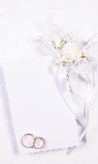 wedding background with place for text and boutonniere