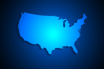 Wall Mural - United States map on network connection, blue USA map, vector