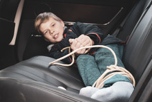 The Captive Child In The Car. Illegal Theft And Ransom Of A Child