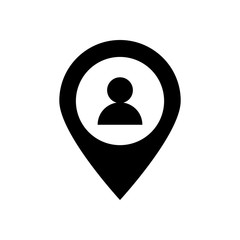 Canvas Print - pin location with user silhouette style icon