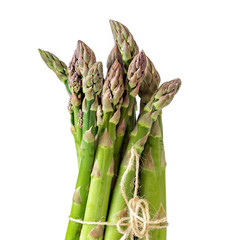 Wall Mural - Fresh green asparagus isolated on a white background