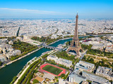 Fototapeta Boho - Eiffel Tower aerial view, Paris