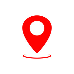 Poster - Map pointer, geo pin, location icon or geolocation, gps, on isolated white background. EPS 10 vector.