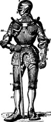 Wall Mural - Vintage Artists drawing of a Knight In Armor