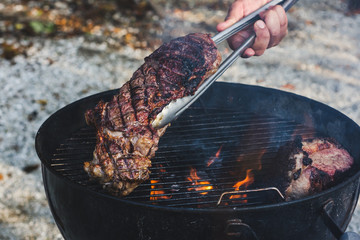 grilled meat on the grill