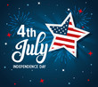 4 of july happy independence day with stars and flag usa vector illustration design