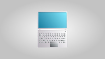 Poster - Modern digital new laptop computer for games, work and entertainment on a white background. Vector illustration