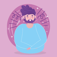 Wall Mural - Avatar man cartoon with beard vector design