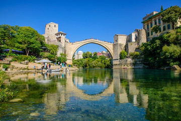 Mostar Bridge, an Ottoman bridge in Mostar, Bosnia and Herzegovina