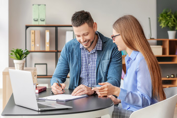 Wall Mural - Man visiting lawyer in office