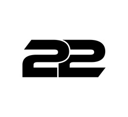 Sticker - Initial 2 numbers Logo Modern Simple Black 22