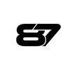 Initial 2 numbers Logo Modern Simple Black 87