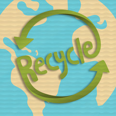 Sticker - Green recycle concept 3d papercut for earth care