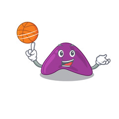 Canvas Print - Sporty cartoon mascot design of adrenal with basketball