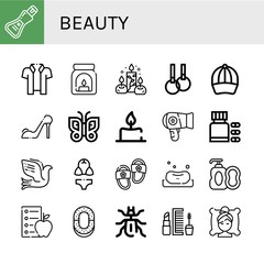 Wall Mural - Set of beauty icons