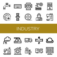 Canvas Print - industry simple icons set