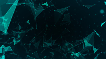 Poster - Abstract Technology network connects and atoms science concept background futuristic motion graphic background