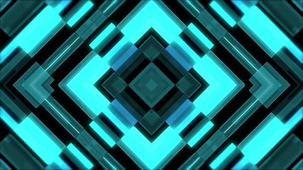 Aufkleber - blue neon light abstract visual geometry motion graphic technology digital concept visual VJ loop