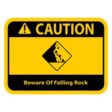 Beware Of Falling Rock Vector Sign