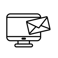 Poster - Envelope and computer line style icon vector design